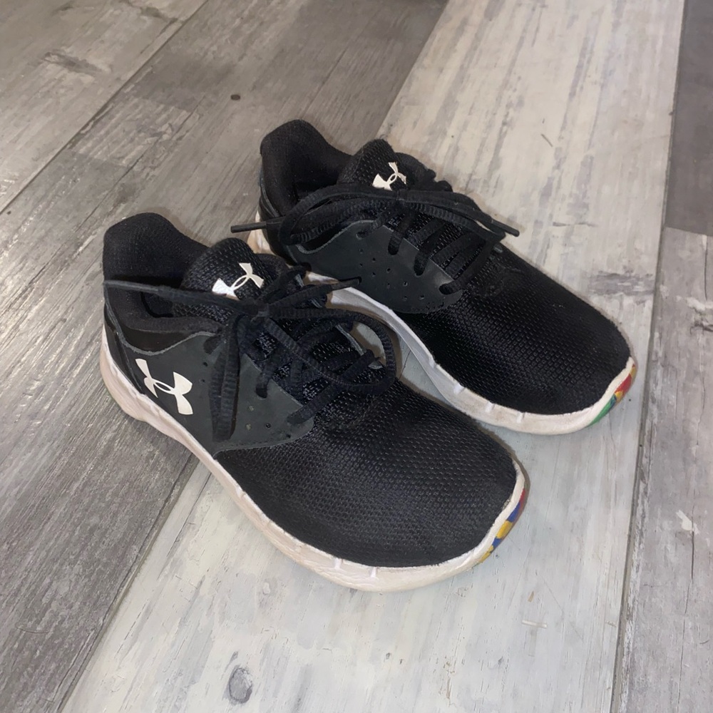 Under Armour Kids Black Sneakers with White Accents